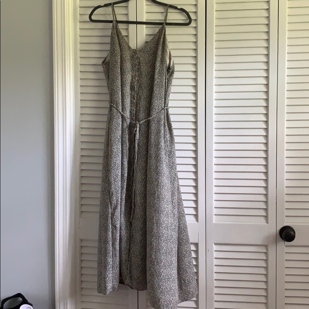 Sienna sky white leopard print midi dress